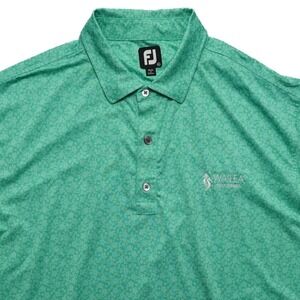 FootJoy Golf Polo Mens 2XL Green Floral Wailea Maui Hawaii Performance